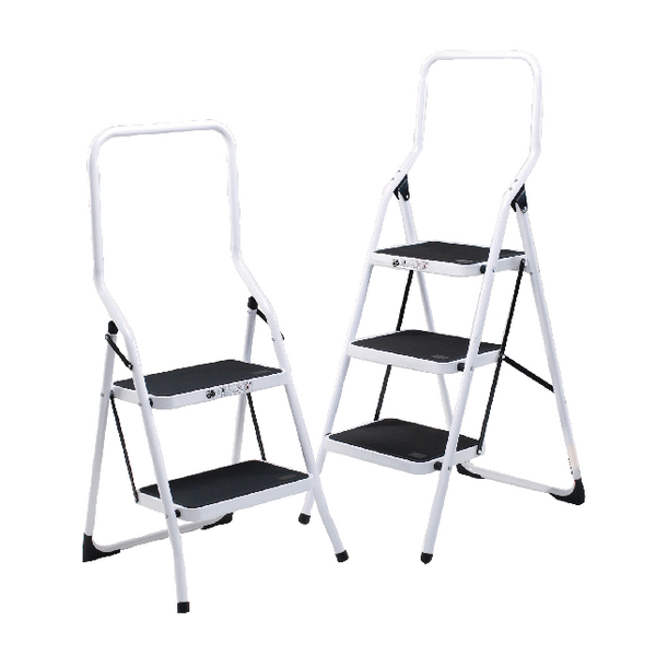 White 2 step deals stool