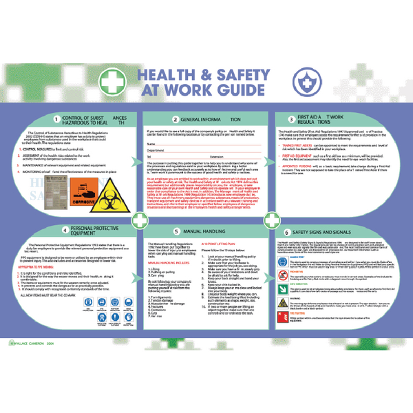 Wallace Health/Safety At Work 590X420mm - OneStopStationery